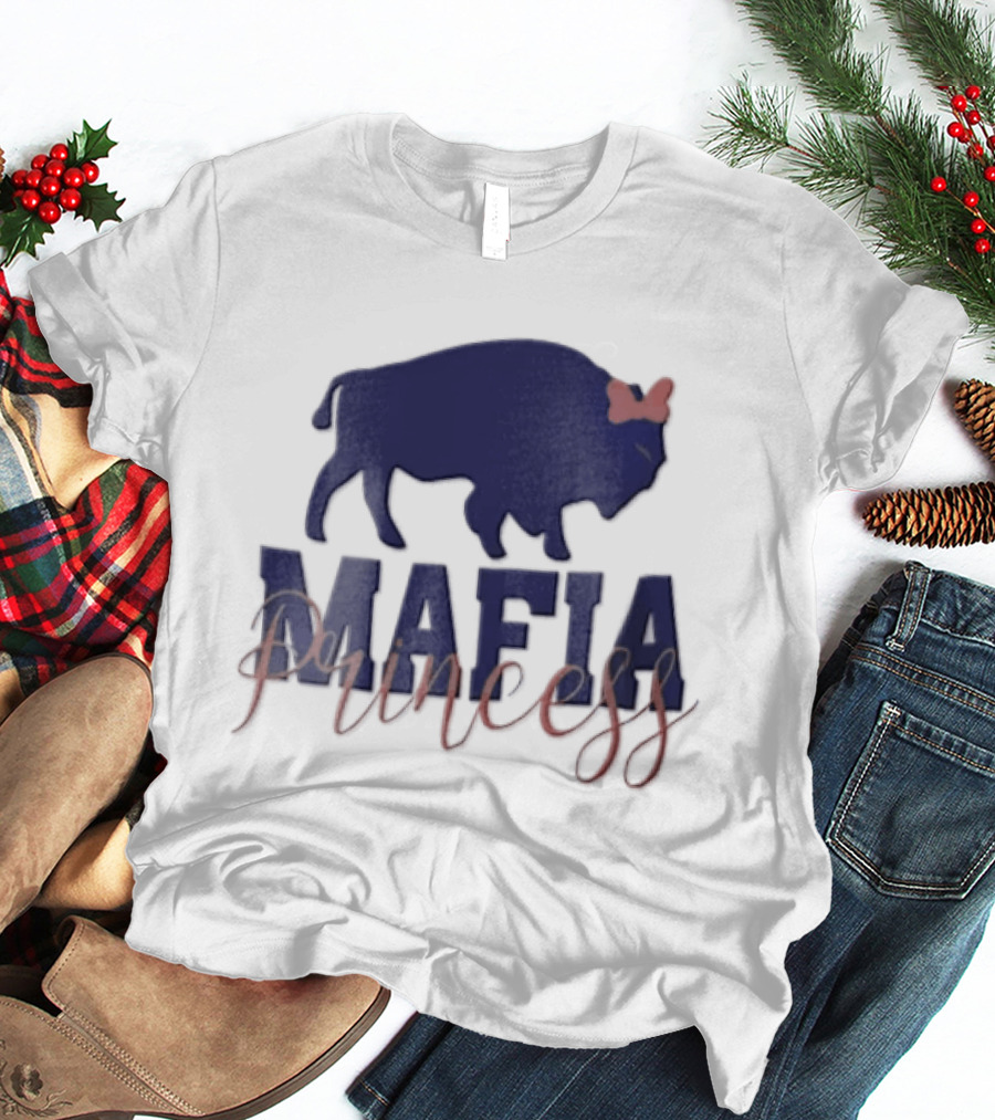 Buffalo Bills Mafia Princess Blue Buffalo Red Bow T-Shirt
