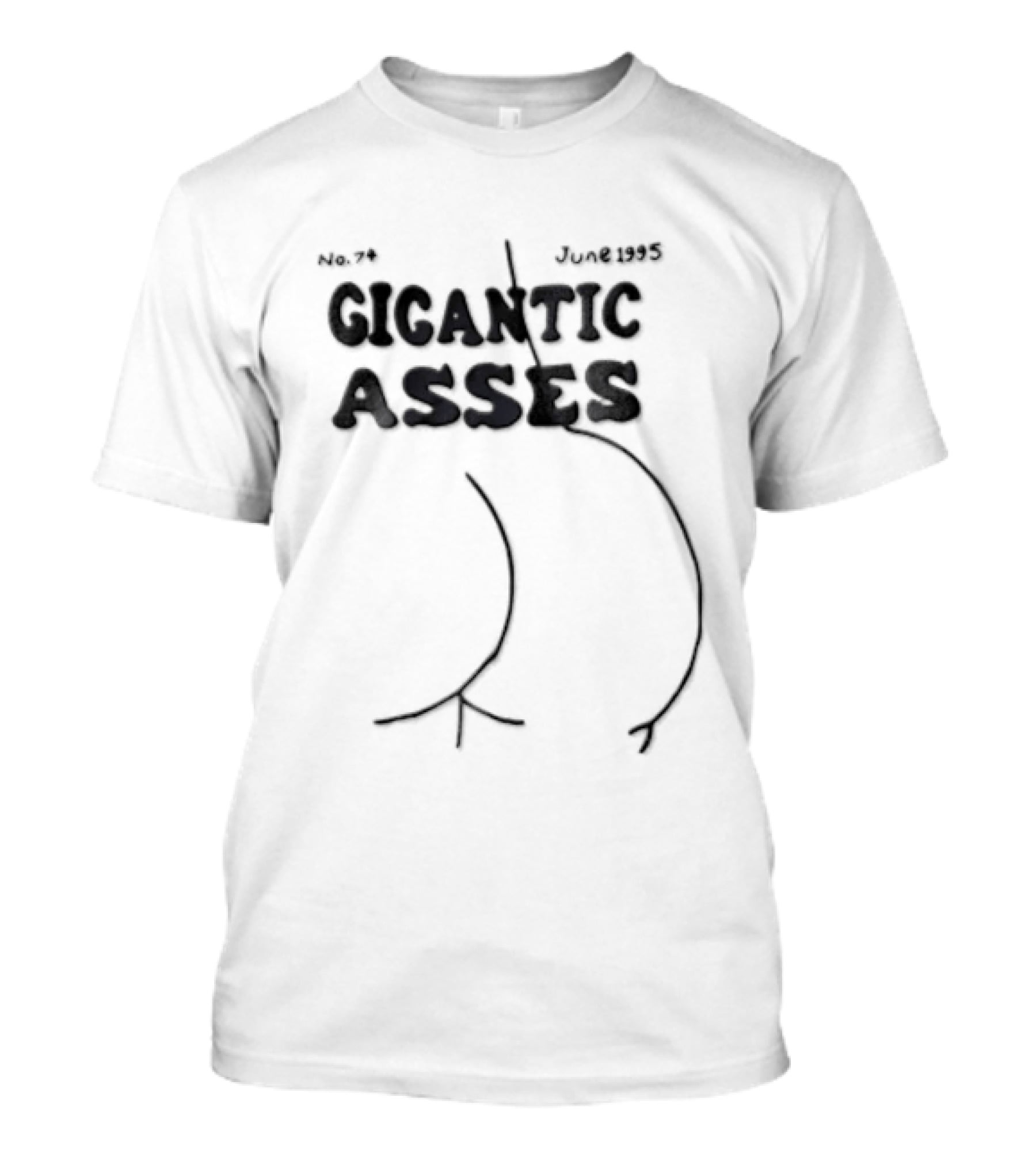 Gigantic Asses Line Drawing Human Buttocks 1995 T-Shirt