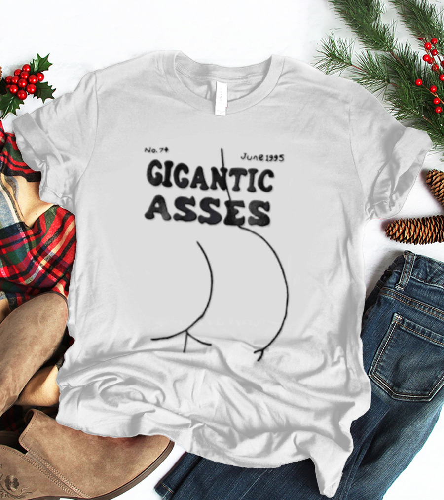 Gigantic Asses Line Drawing Human Buttocks 1995 T-Shirt