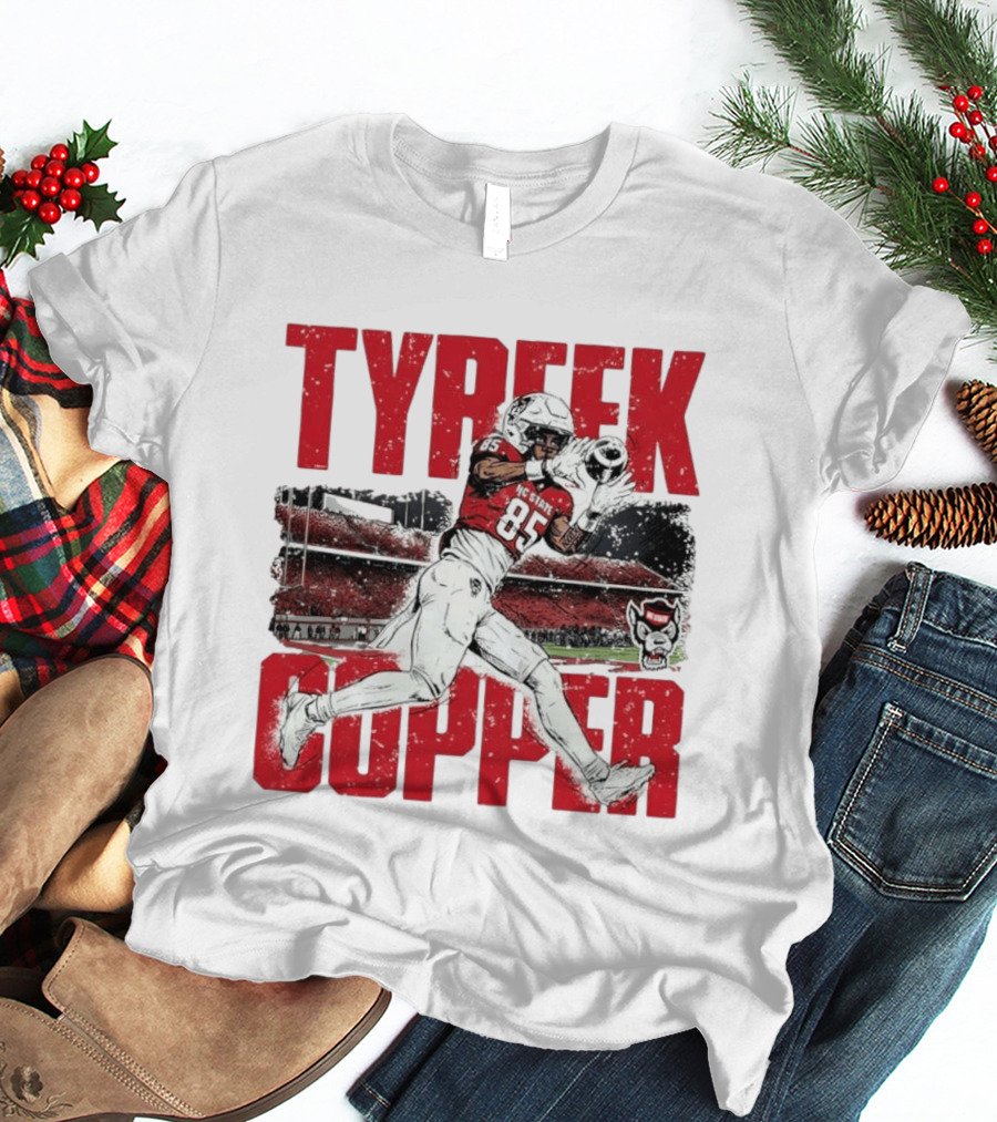 NCAA Football NC State Wolfpack Tyreek Copper Catching Highlight Caricature T-Shirt