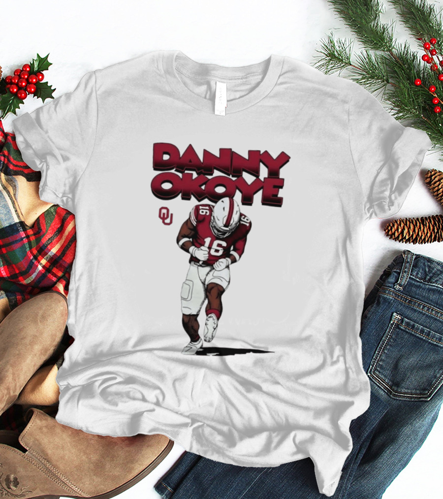 NCAA Football Oklahoma Sooners No 16 Danny Okoye Caricature OU T-Shirt