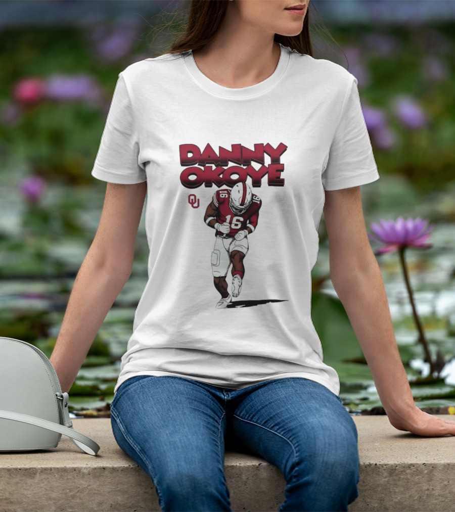 NCAA Football Oklahoma Sooners No 16 Danny Okoye Caricature OU T-Shirt