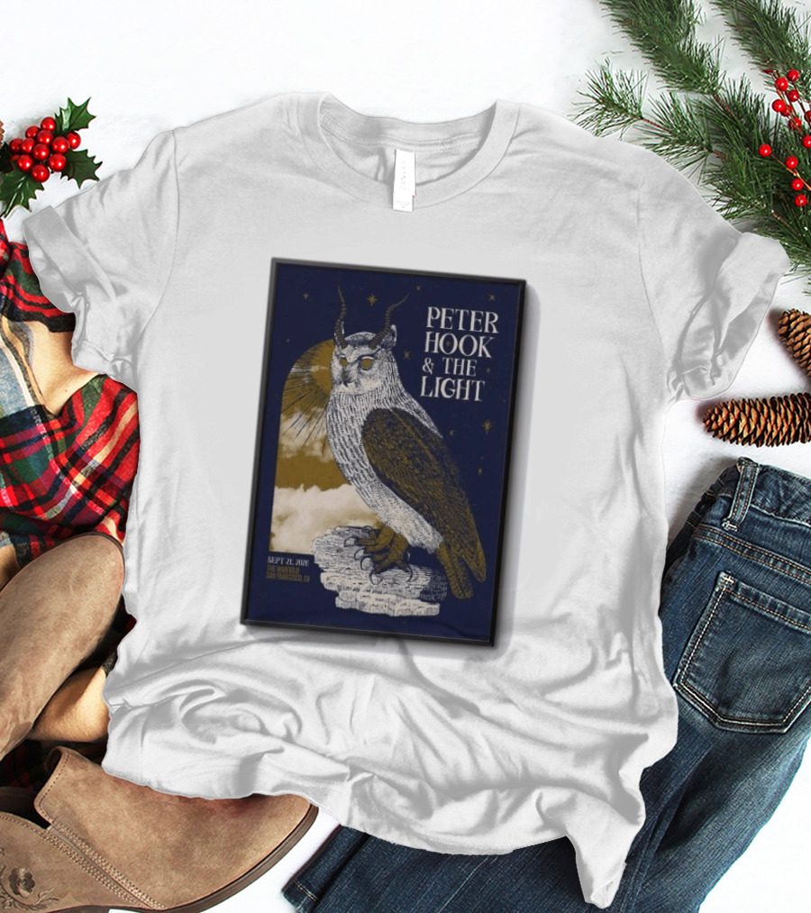 Peter Hook & The Light Sept 21 2026 San Francisco CA Owl T-Shirt