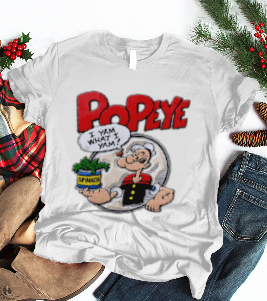 Popeye I Yam What I Yam Spinach Classic Cartoon T-Shirt