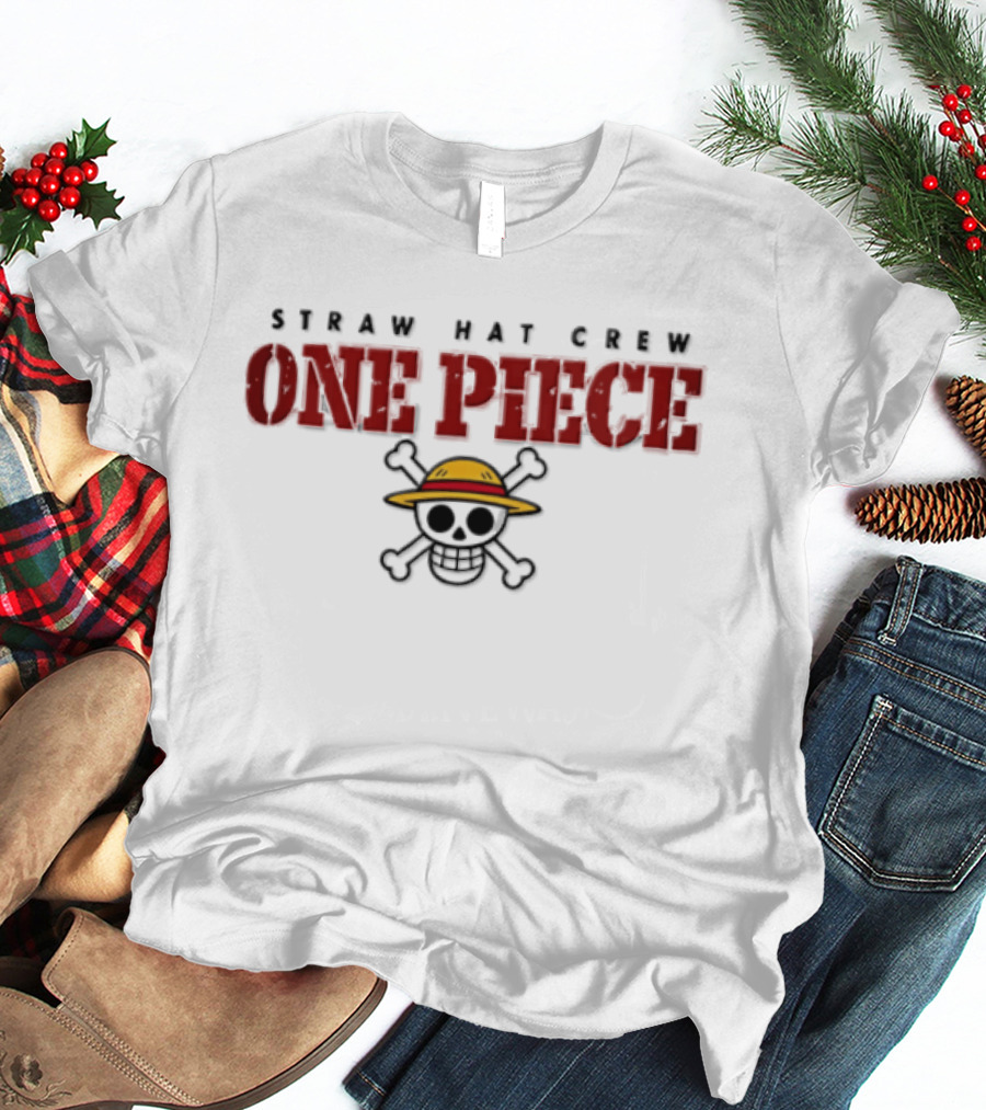 Monkey D. Luffy Straw Hat Crew One Piece Anime Skull T-Shirt