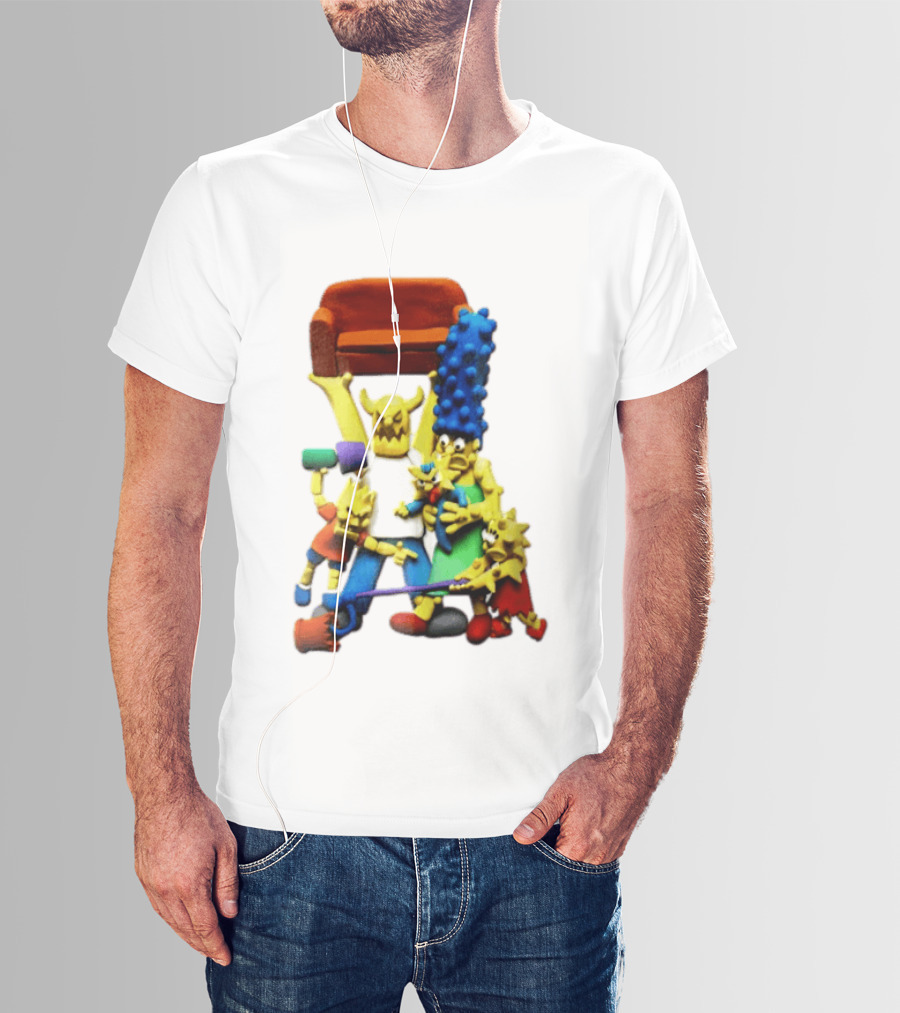 The Simpsons Claymation Family Couch Posing Scene T-Shirt