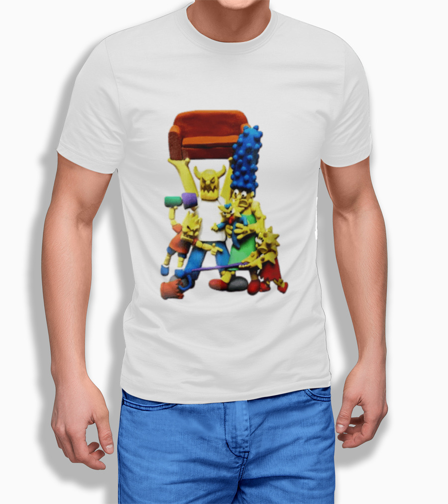 The Simpsons Claymation Family Couch Posing Scene T-Shirt