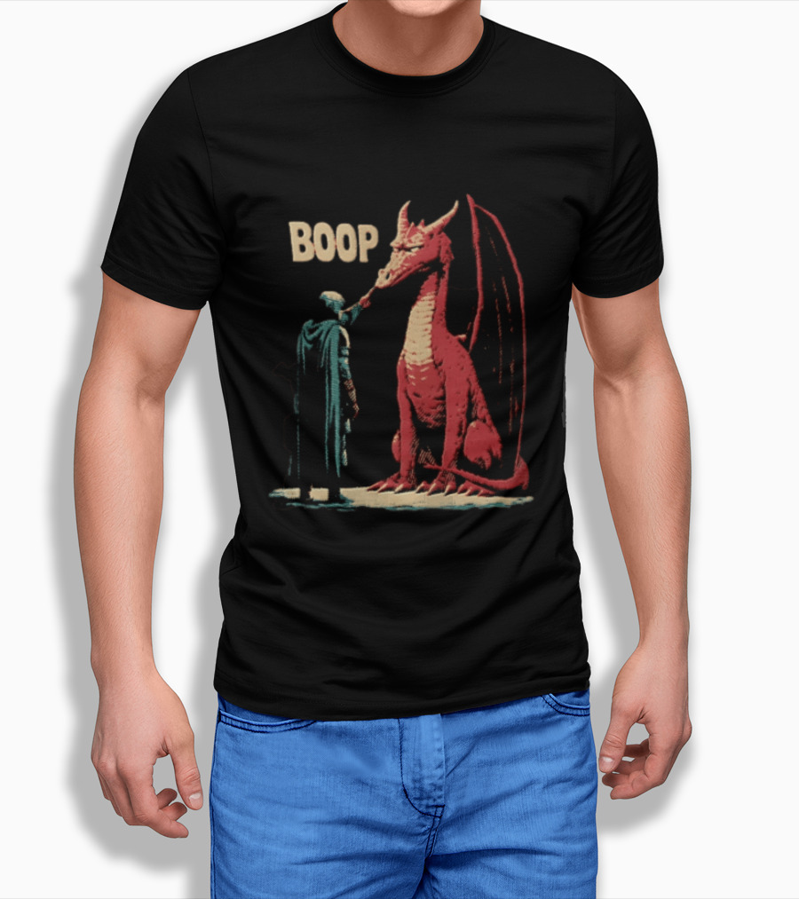 Boop The Dragon Knight Humor Fantasy Adventure T-Shirt