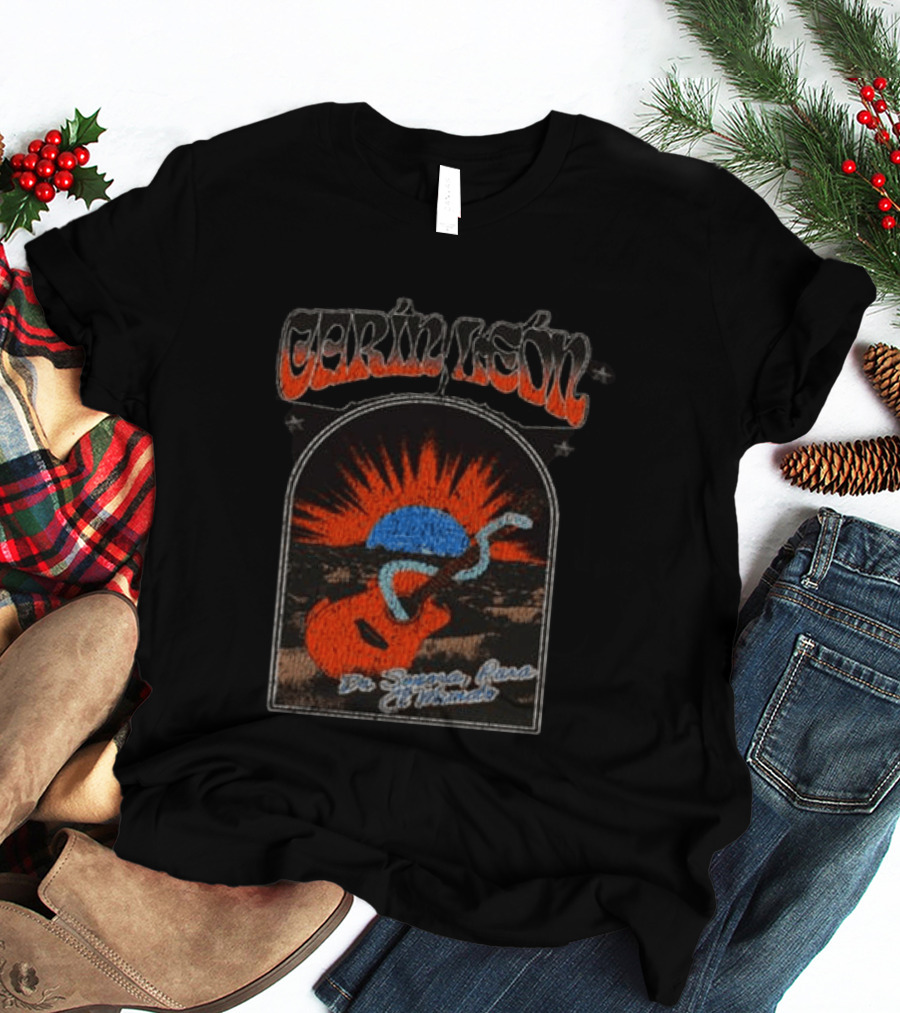 Carin Leon De Sonora Para El Mundo Guitar Sunrise T-Shirt