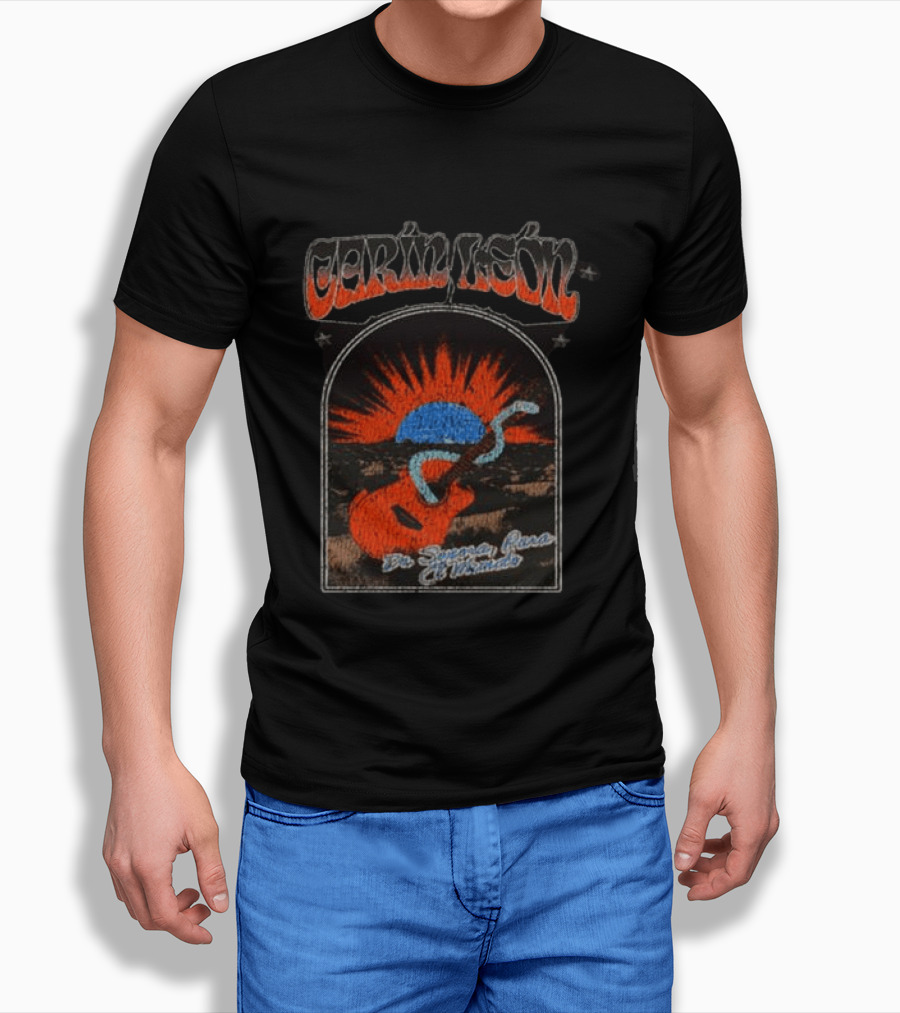 Carin Leon De Sonora Para El Mundo Guitar Sunrise T-Shirt