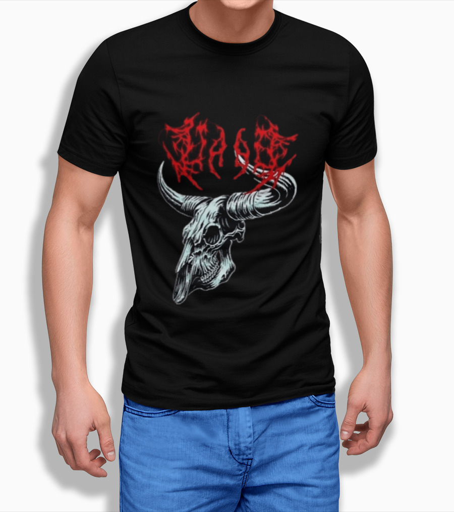 Merchdrop Upon A Burning Body Metal Texas Skull Red T-Shirt