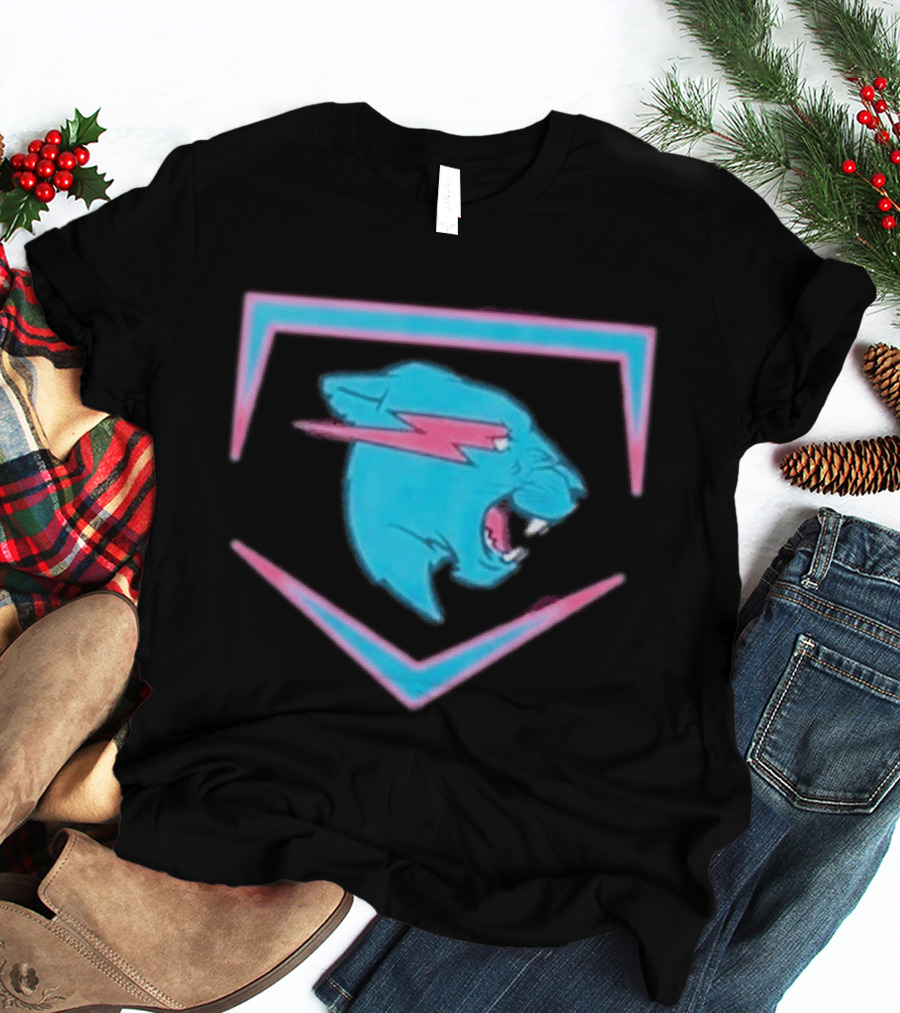MrBeast Beast Edition Blue Panther Lightning Bolt T-Shirt