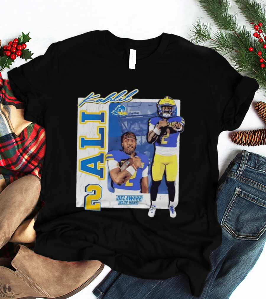 Kahlil Ali Delaware Blue Hens Football No 2 Collage T-Shirt