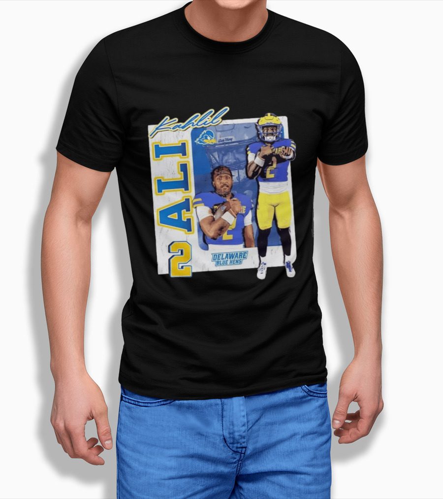 Kahlil Ali Delaware Blue Hens Football No 2 Collage T-Shirt