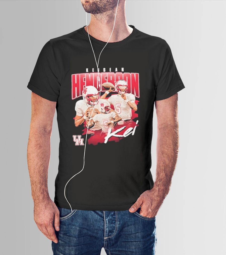 Keisean Henderson Houston Cougars Football No 5 Kei UH T-Shirt