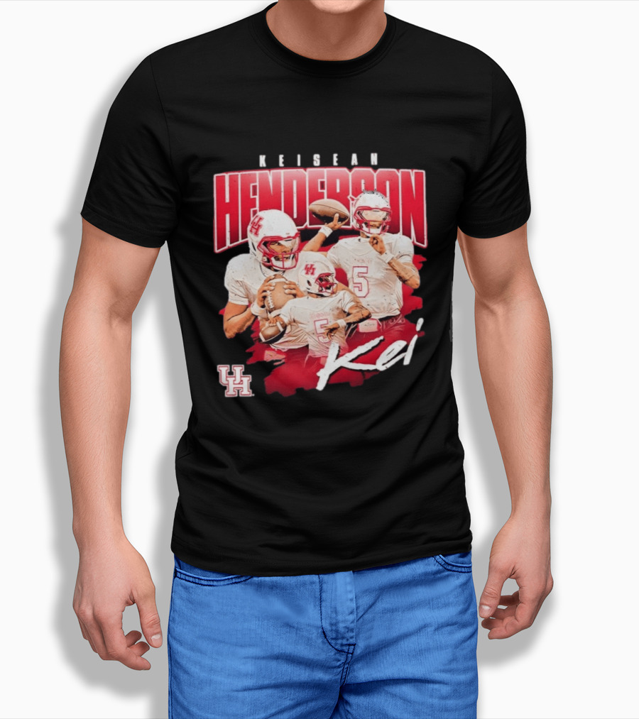 Keisean Henderson Houston Cougars Football No 5 Kei UH T-Shirt