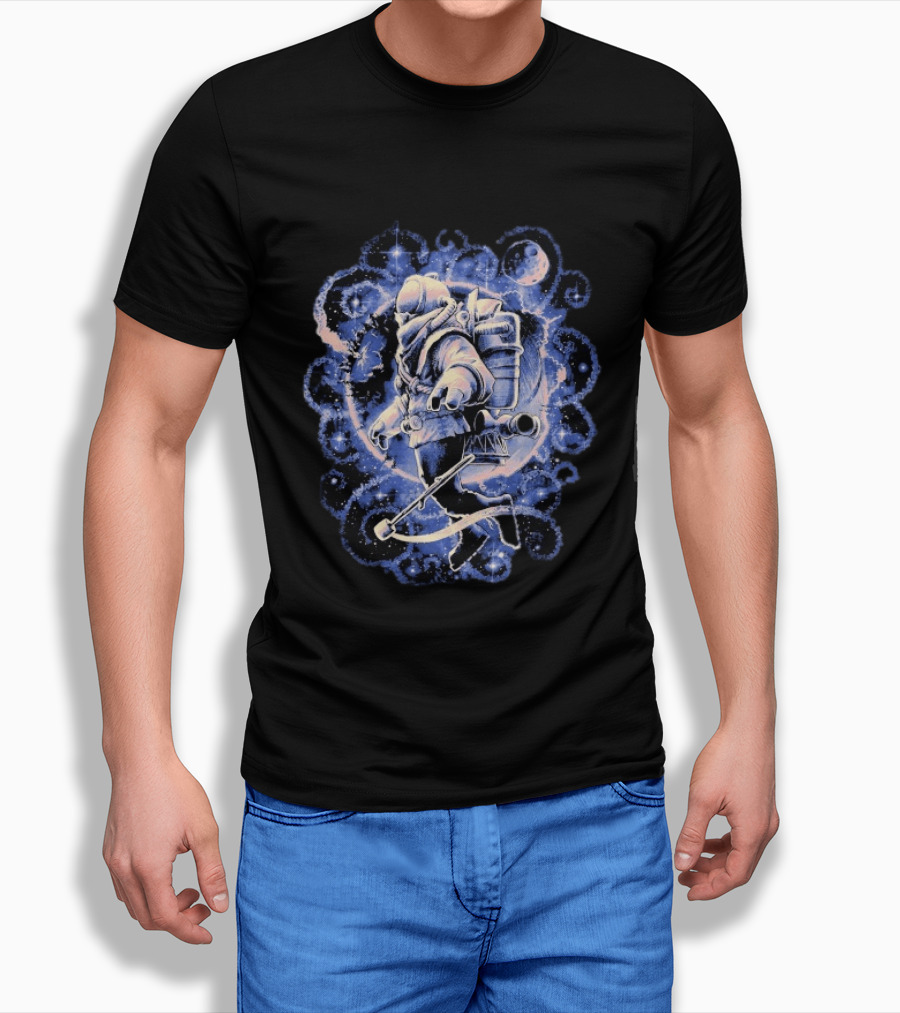 Outer Wilds Astronaut Exploring Celestial Wonders In Cosmic Adventure T-Shirt
