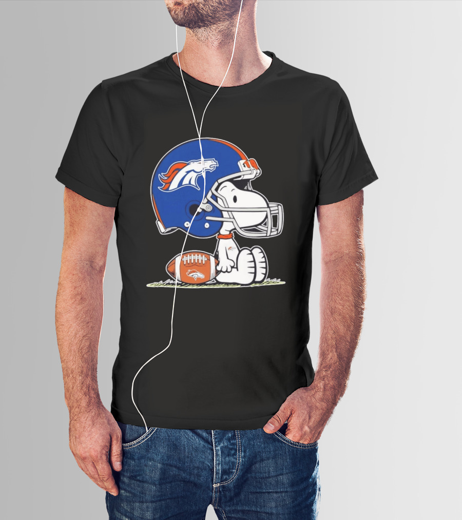Peanuts Snoopy Denver Broncos Helmet Fan Favorite T-Shirt