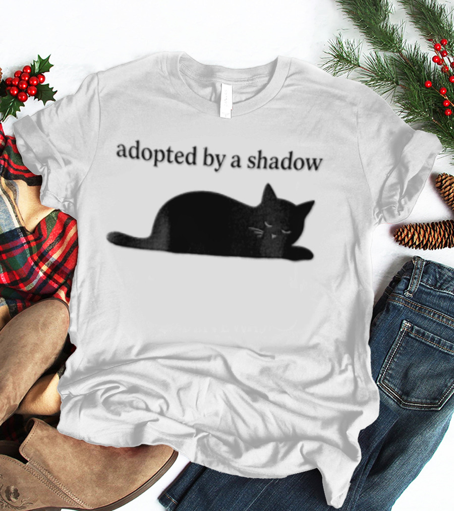 Adopted By A Shadow Sleeping Black Cat T-Shirt