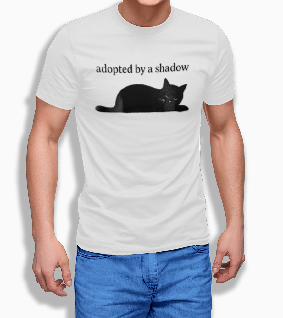 Adopted By A Shadow Sleeping Black Cat T-Shirt