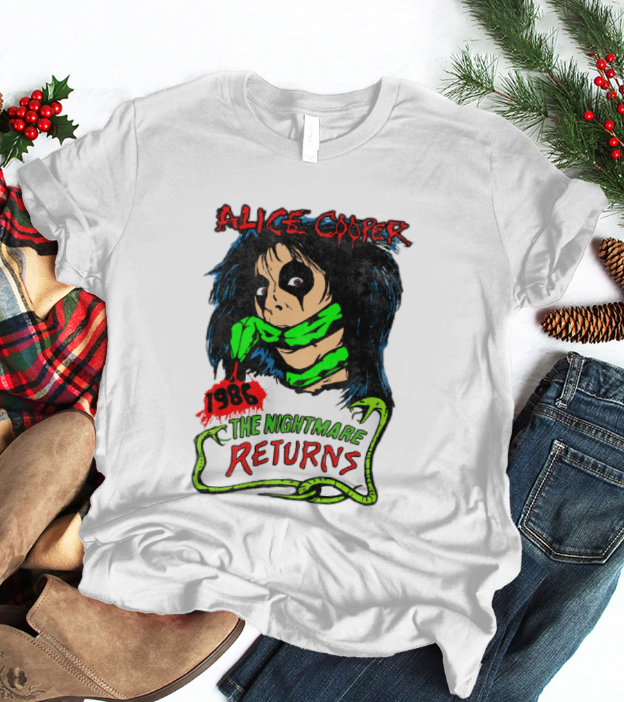 Alice Cooper The Nightmare Returns 1986 Constrictor Raglan T-Shirt