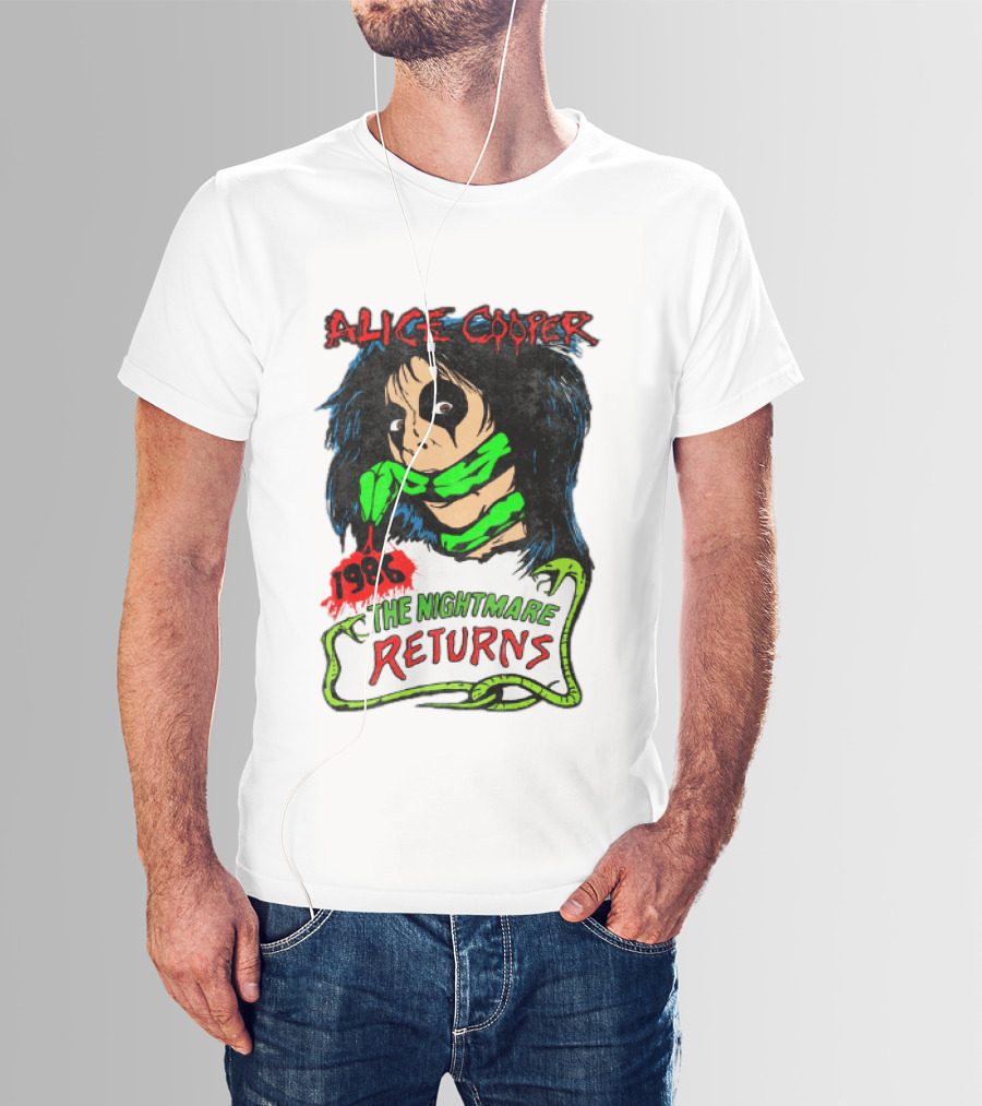 Alice Cooper The Nightmare Returns 1986 Constrictor Raglan T-Shirt