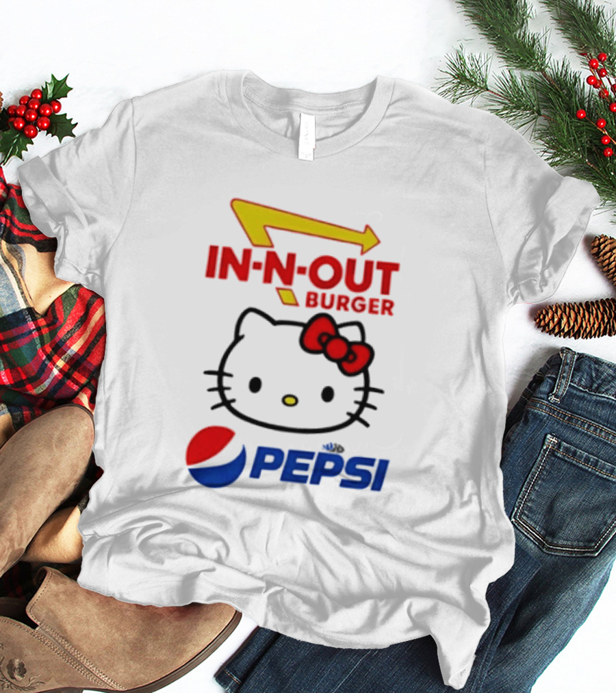 Hello Kitty Sanrio In N Out Burger Pepsi Collaboration T-Shirt