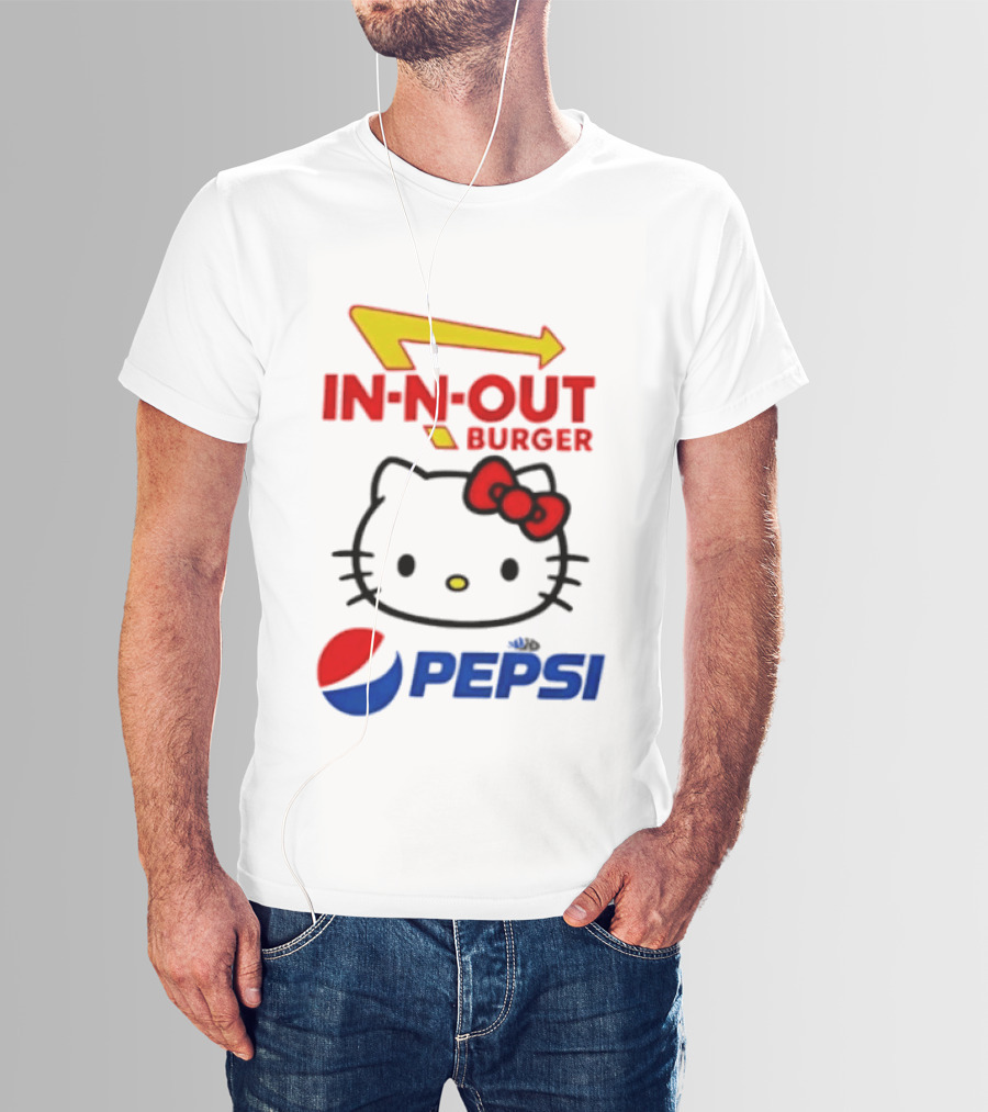 Hello Kitty Sanrio In N Out Burger Pepsi Collaboration T-Shirt