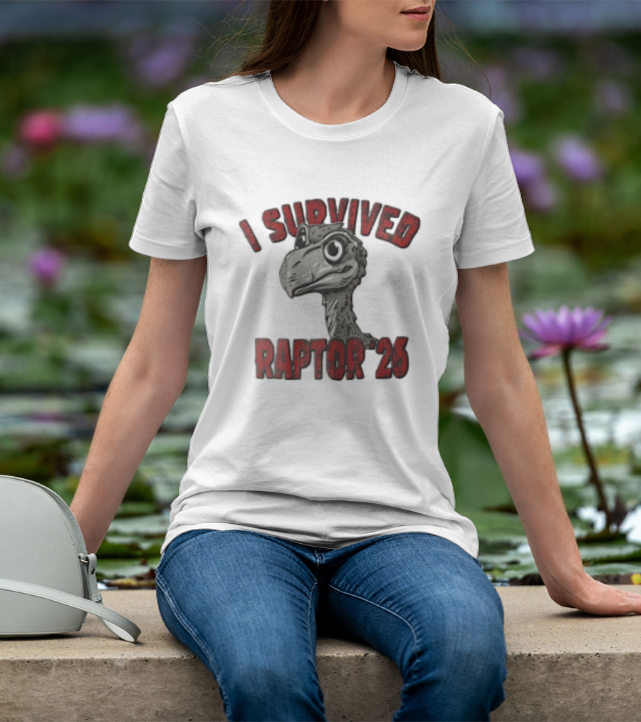 I Survived Raptor 26 Cartoon Dinosaur Head T-Shirt