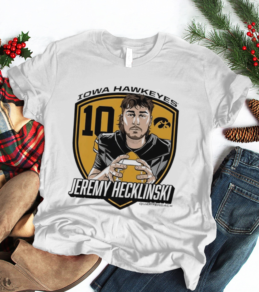Iowa Hawkeyes 10 Jeremy Hecklinski Football Gold T-Shirt