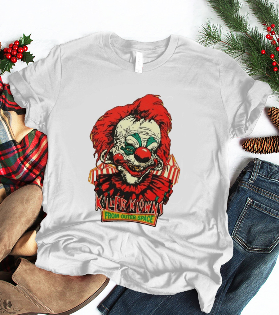 Killer Klowns From Outer Space Creepy Clown Art Red Nose Costume T-Shirt