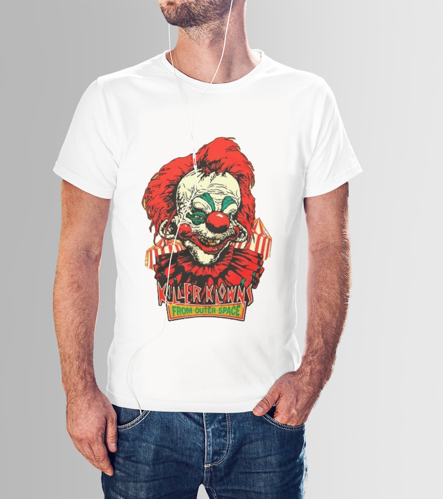 Killer Klowns From Outer Space Creepy Clown Art Red Nose Costume T-Shirt