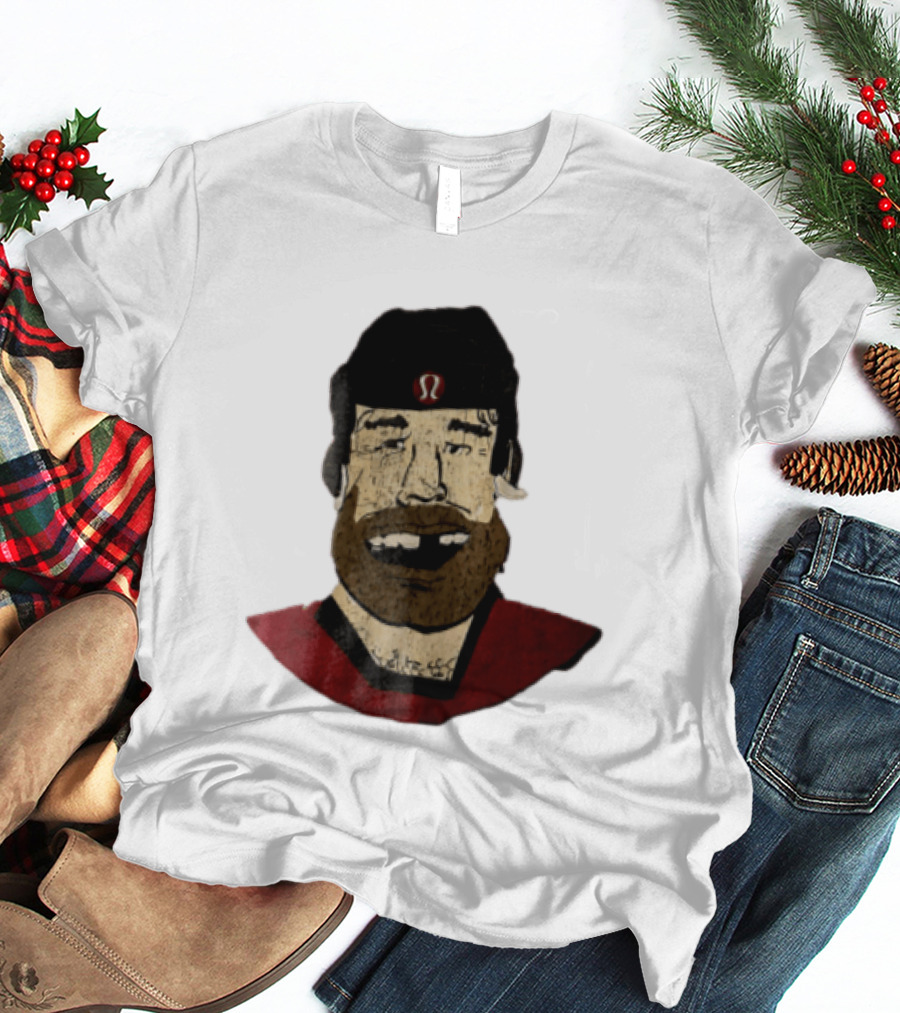 Lululemon Brent Burns Cartoon Hockey Player Missing Teeth T-Shirt