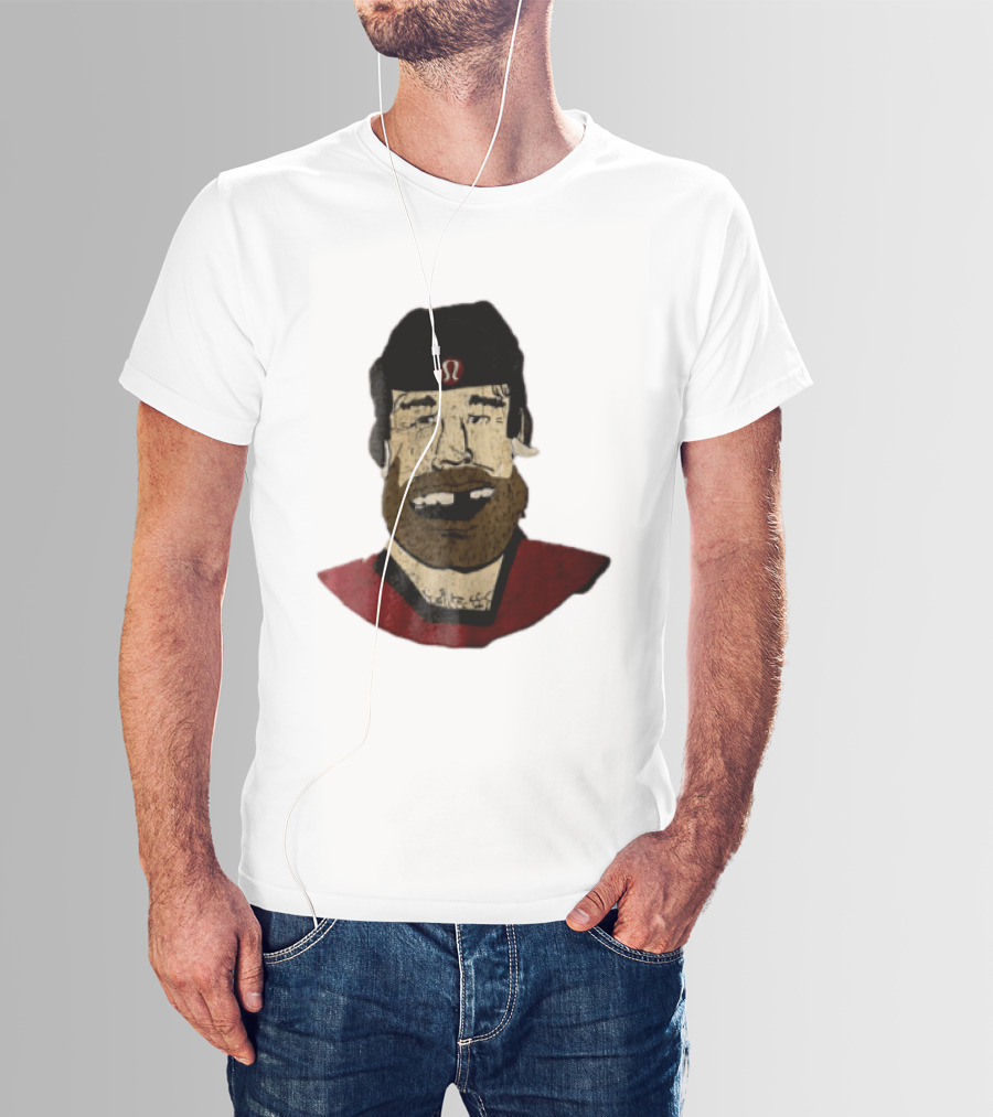 Lululemon Brent Burns Cartoon Hockey Player Missing Teeth T-Shirt