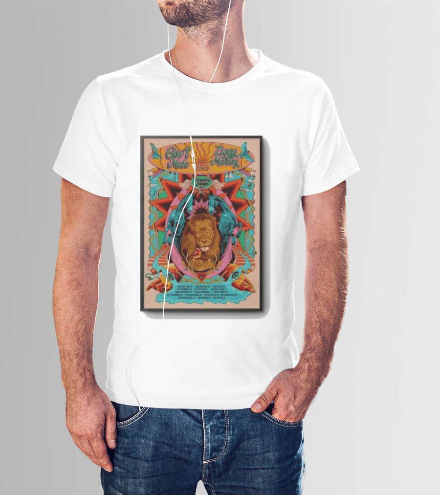 Gov't Mule Ziggy Marley Yola Dreaming The Same Dream Tour 2026 Lion Art And Dates T-Shirt