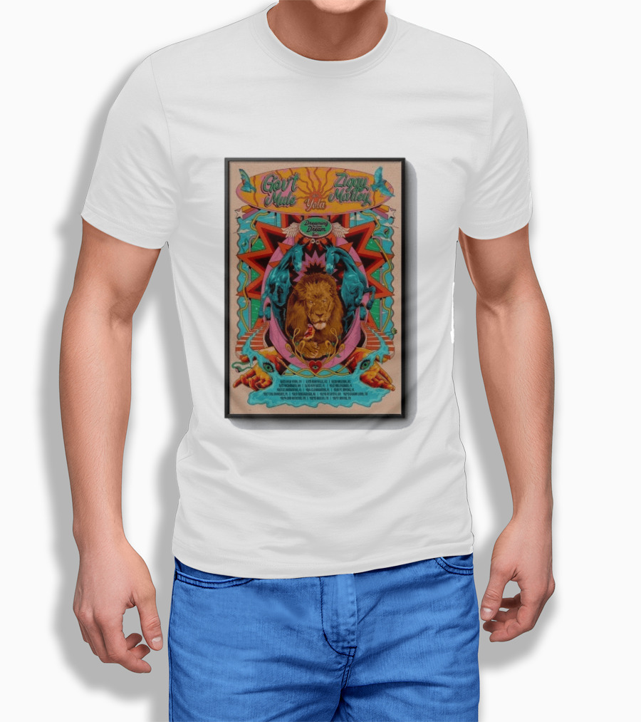 Gov't Mule Ziggy Marley Yola Dreaming The Same Dream Tour 2026 Lion Art And Dates T-Shirt