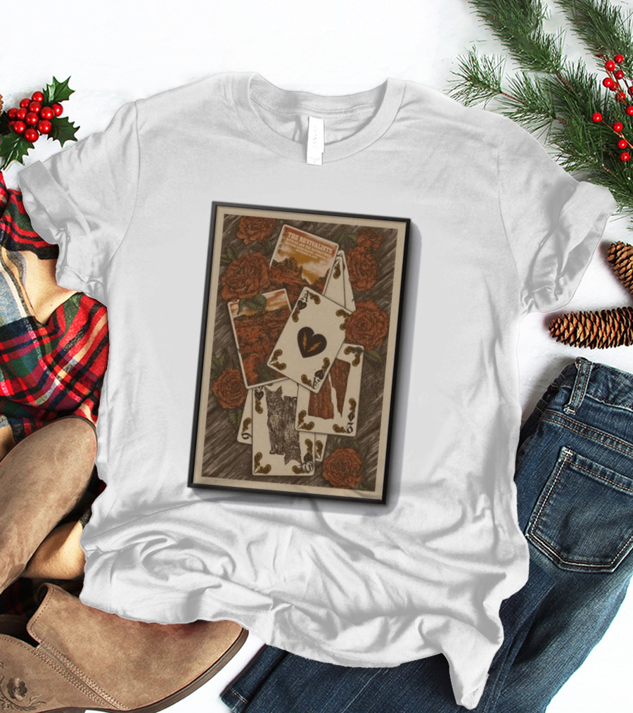 The Revivalists Red Rocks Amphitheatre Playing Cards Floral Art 9 25 2026 T-Shirt