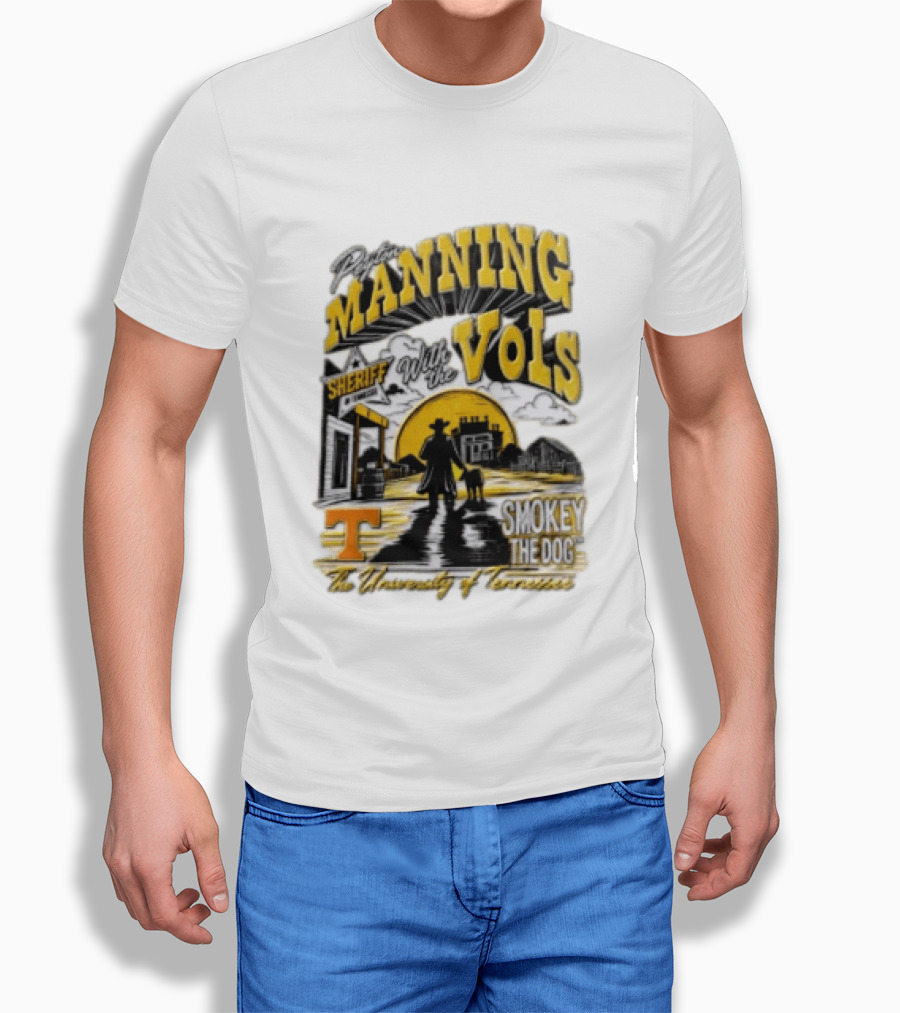 Peyton Manning Sheriff With The Vols Smokey The Dog University Of Tennessee T-Shirt