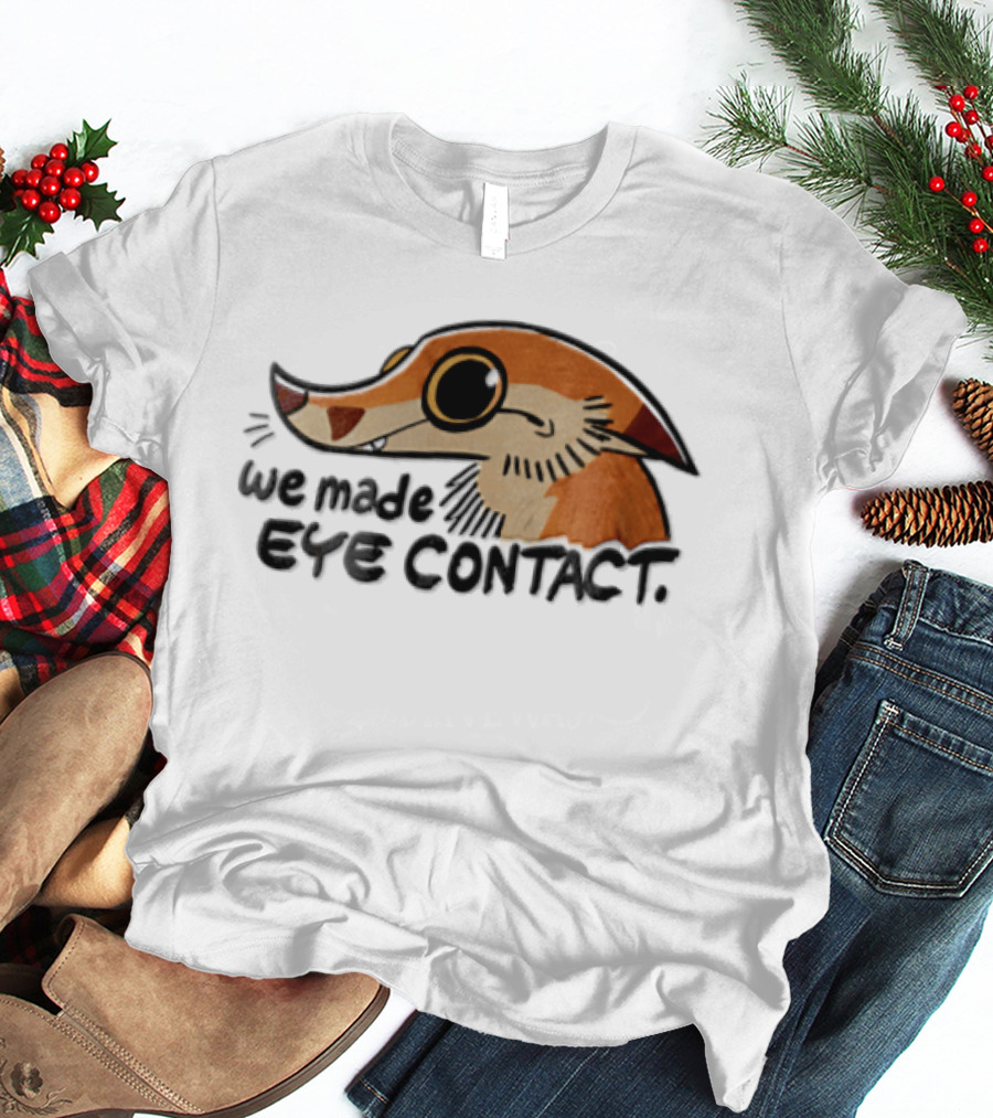 We Made EYE Contact Cartoon Orange Long Snouted Creature T-Shirt