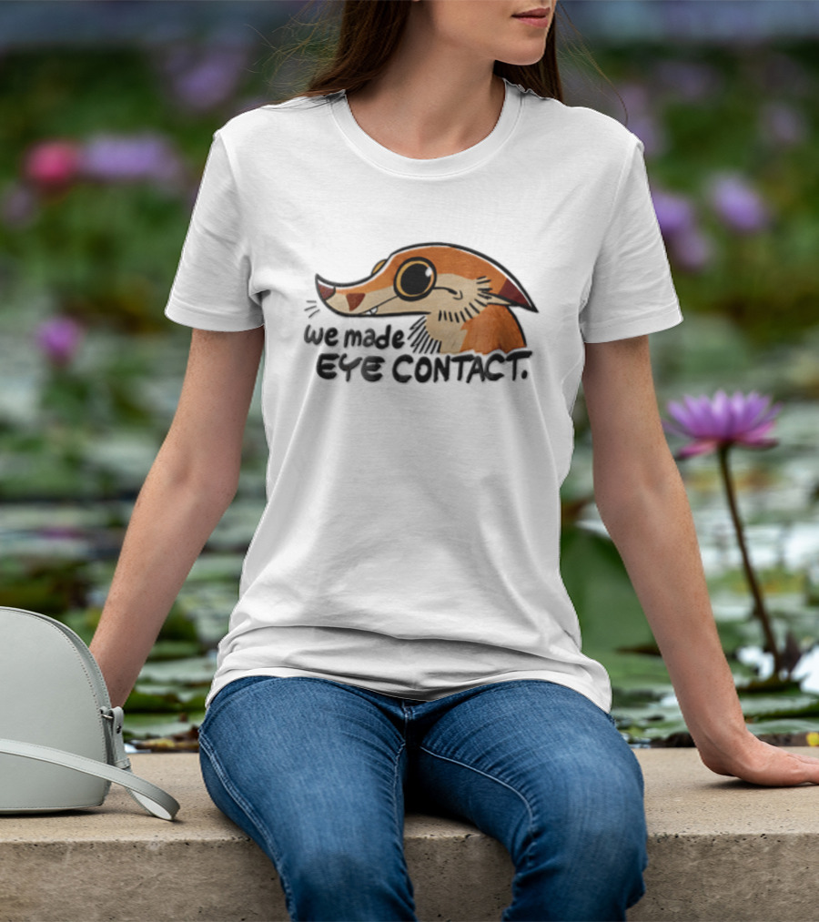 We Made EYE Contact Cartoon Orange Long Snouted Creature T-Shirt