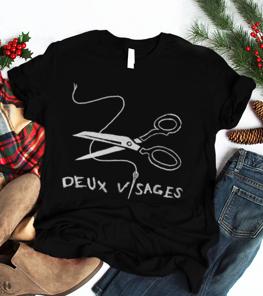 Deux Visages Scissors Vintage Sketch T-Shirt