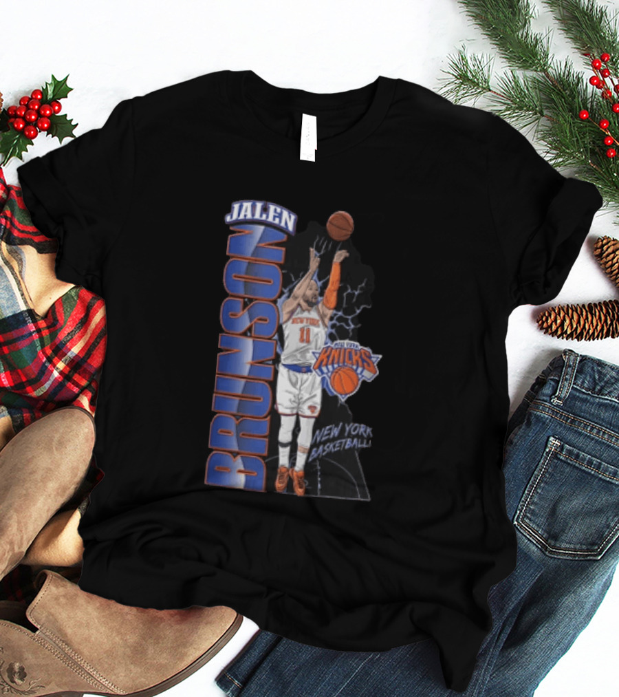 New York Knicks Jalen Brunson Shooting Basketball Player Knicks Basketball T-Shirt