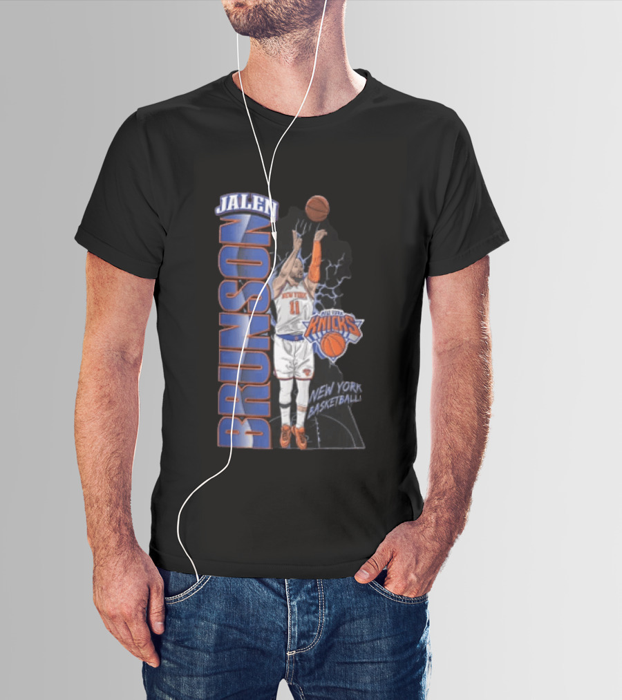 New York Knicks Jalen Brunson Shooting Basketball Player Knicks Basketball T-Shirt