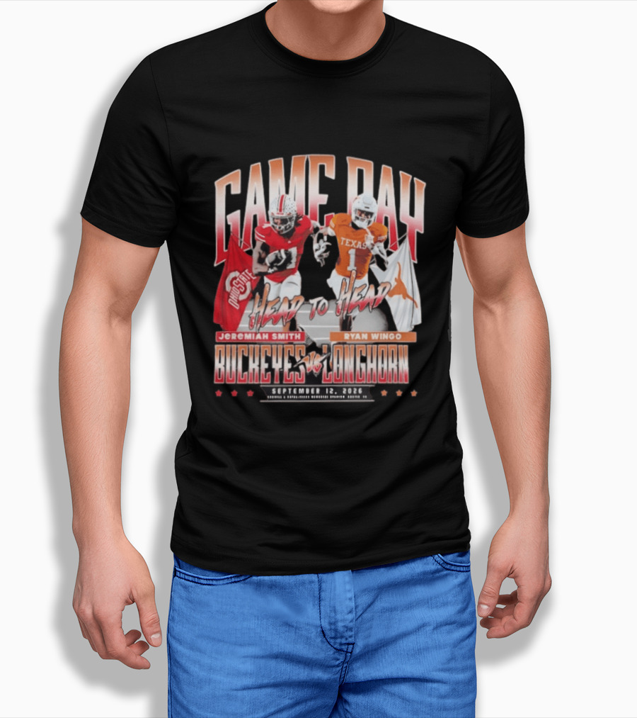 Game Day Buckeyes Vs Longhorns Jeremiah Smith Ryan Wingo September 12 2026 T-Shirt