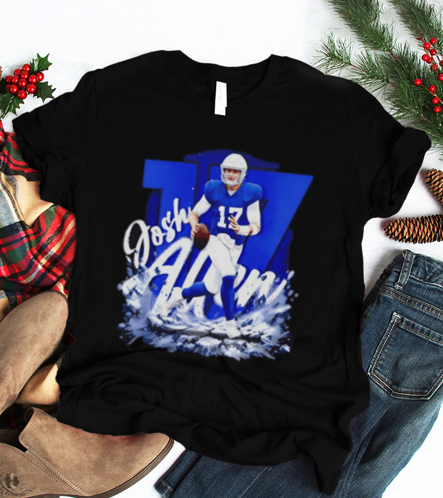 Josh Allen 17 Buffalo Bills Football Player Action T-Shirt