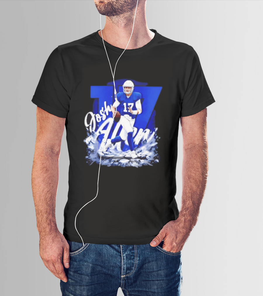 Josh Allen 17 Buffalo Bills Football Player Action T-Shirt