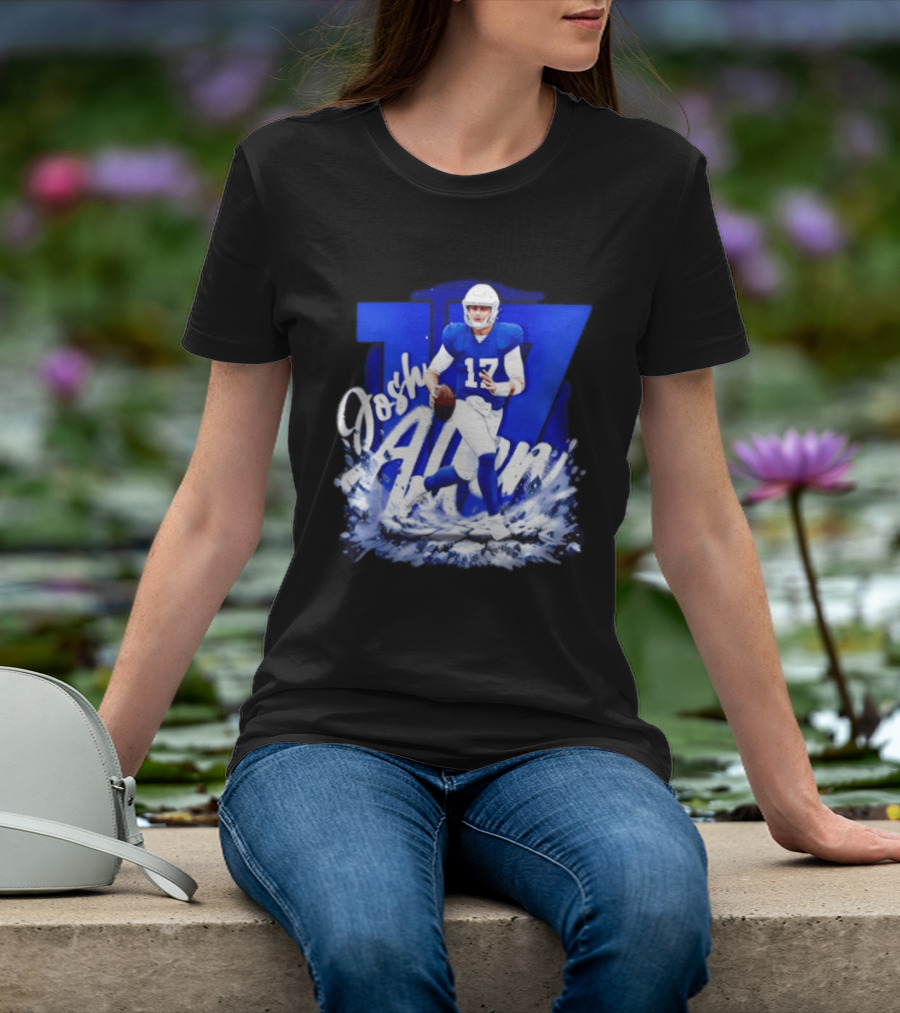 Josh Allen 17 Buffalo Bills Football Player Action T-Shirt