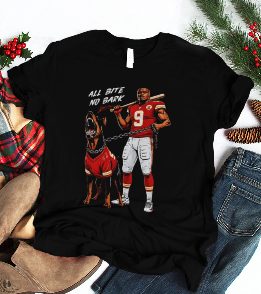 Kenneth Walker III All Bite No Bark Number 9 Football Player And Dog T-Shirt