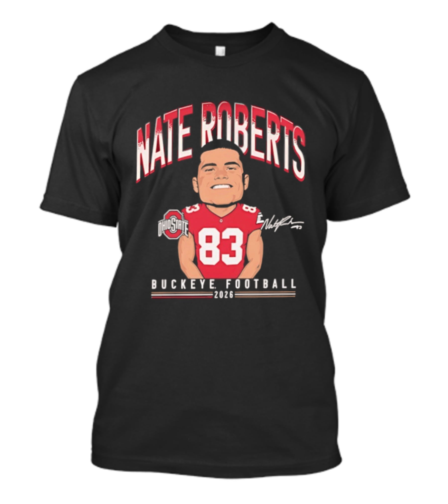 Nate Roberts Ohio State Buckeyes Football 2023 Caricature 83 T-Shirt