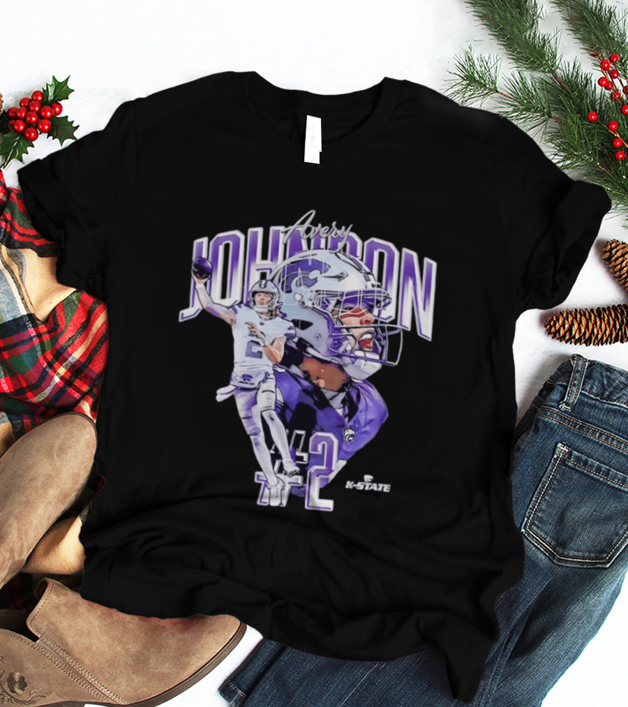 Kansas State Wildcats No 2 Avery Johnson NCAA Football Caricature K State T-Shirt